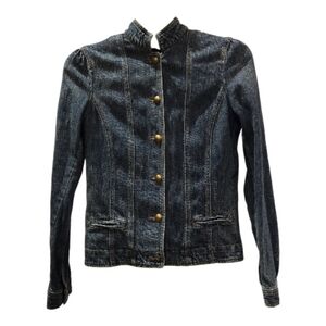 Chaps Blue Miliatry Style Jean Jaçket Sz S